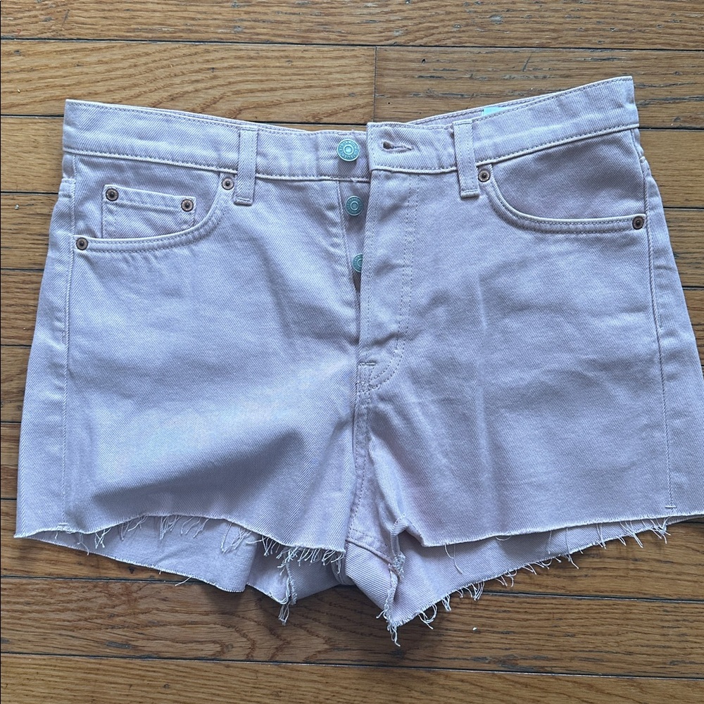 & Other Stories High Waist Cut Off Shorts in Pink Size 28